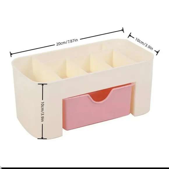 2 Cosmetic/Makeup Storage Organizers with Drawer - Pink